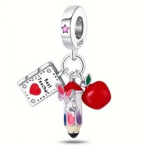 S925 Best Teacher Dangle Charm Pandora Style